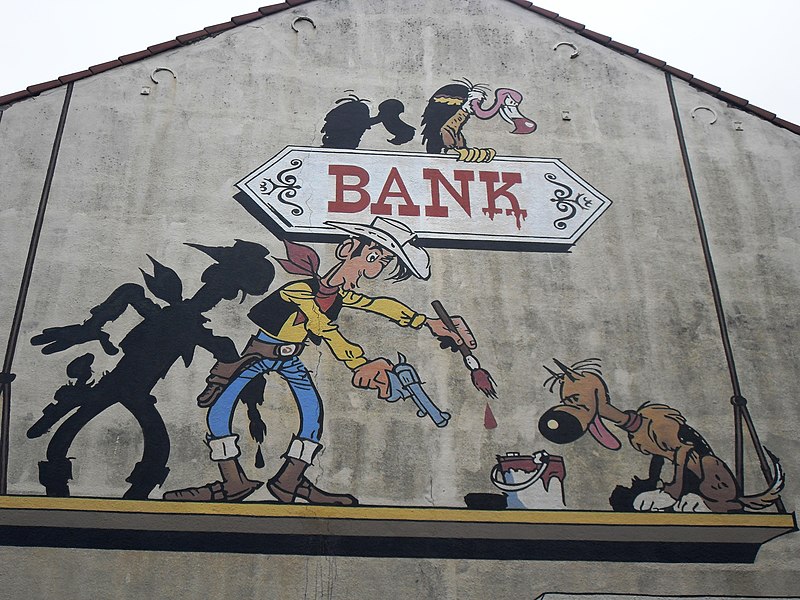 rantanplan sur une fresque murale a bruxelles belgique chien celebre